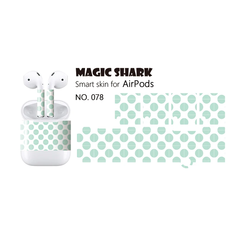 Magic Shark 3 м Прохладный Красочные серии 2.5d Sterero плёнки для Apple Airpod стикеры Чехол чехол от пыли - Цвет: 078