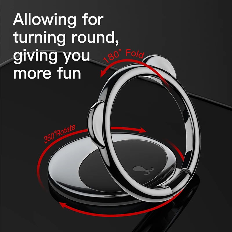Baseus Metal Finger Ring Holder For iPhone Xs Max X Samsung 360 Degree Phone Ring Holder For CellPhone Magnetic Car Phone Holder