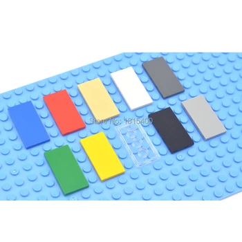 

Enlighten Block Building Brick Toys Super Heros Bricks Compatible With LEGOES Tile 2x4 Flat Plastic DIY Toys For Children 50pcs