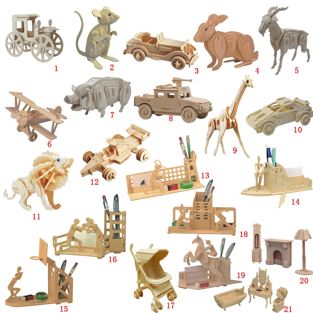 Unisex 3D Wooden Puzzles Woodcraft 