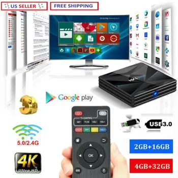 

HK1 Play 3D Smart TV Box 4 GB +32G 4K Quad Core HD 5.8G Android 9.0 Bluetooth WiFi 4+32G RK3318 Dual Media Player US/EU/UK Plug