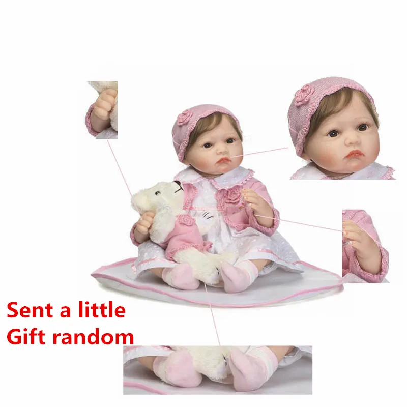 

NPK 55cm Reborn Baby Doll Simulation Baby Dolls Handmade Silicone Cotton Toy Lifelike Toddler Soft Dolls Birthday Gifts #ED