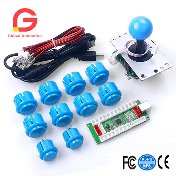 

PC PS3 Android XBOX 360 For Windows 4 In 1 USB To Arcade Joystick Encoder Board + 4/8 Way Switchable Joystick + 10 Push Button
