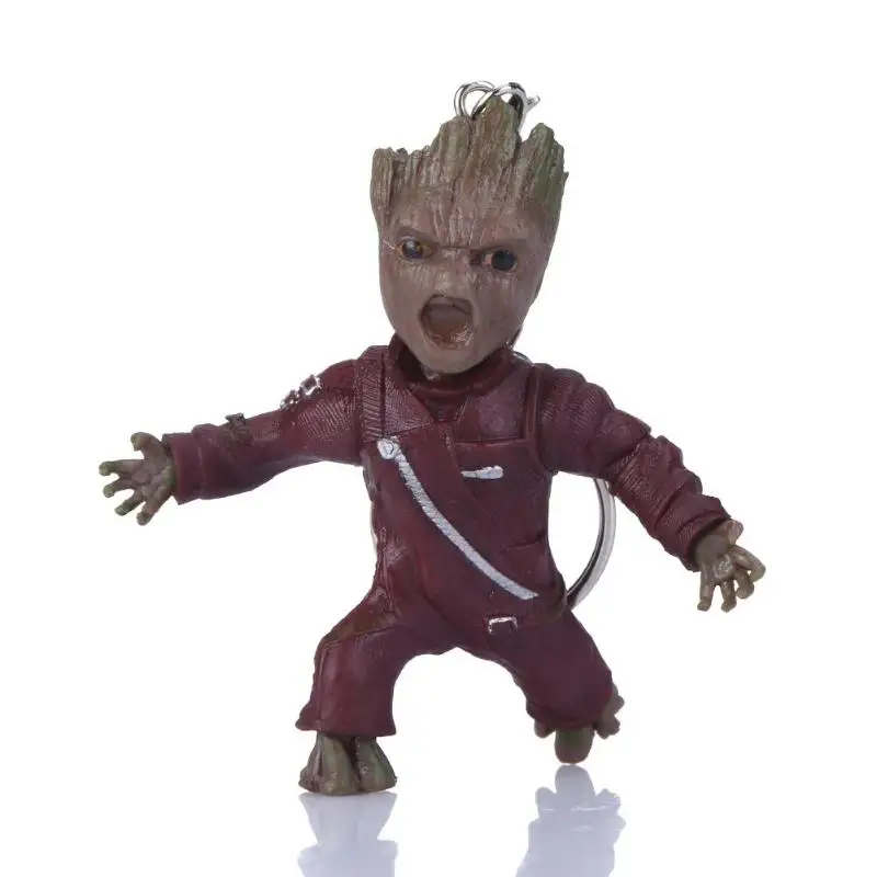 Baby Groot фигурки, игрушка, брелок для ключей, украшение для дома, Милая модель, игрушка для детей, мультяшное дерево, человек, брелок, Автомобильный подвесной декор, брелок