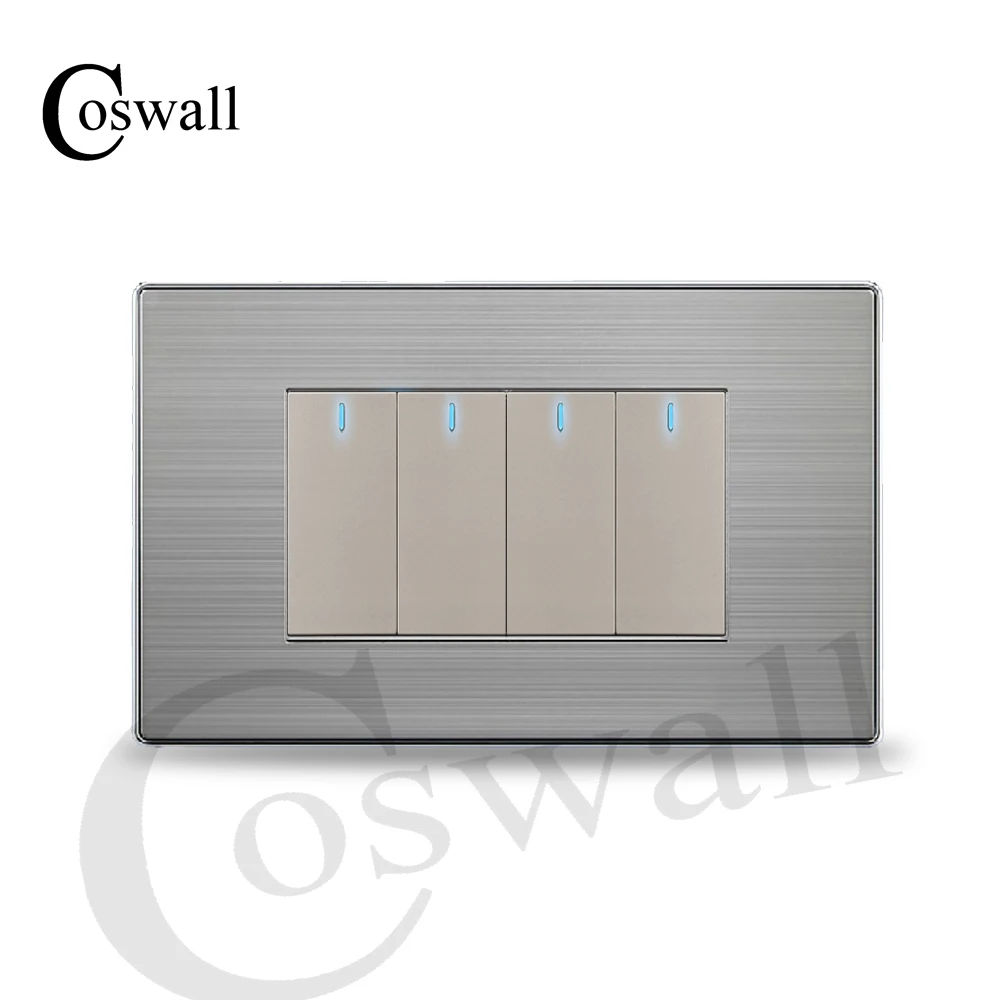 COSWALL US Стандартный 4 Gang 2 Way светильник переключатель включения/выкл проходят