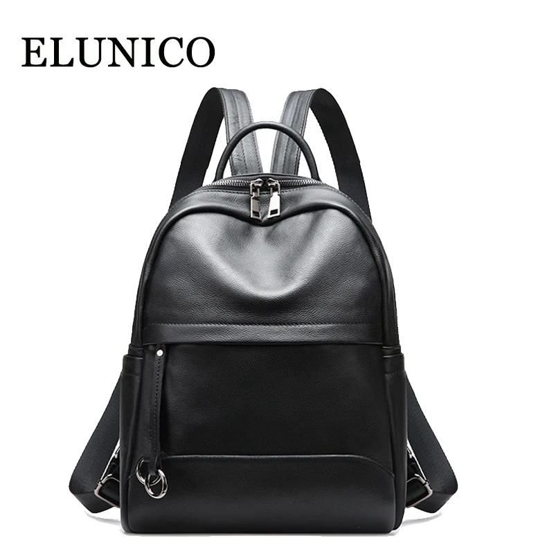 

ELUNICO Brand Genuine Leather Backpack Women School Backpacks Female Fashion Backpack Mochila Feminina Shoulder Bag Sac A Dos