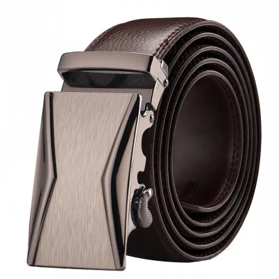 

Fashion Brown Brand Designer Belts Luxury Genuine Leather Belt 2019 Top Quality black Metal Automatic Buckle Strap Men belt