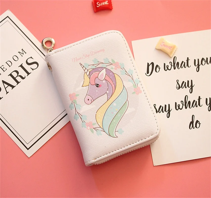 

Mcneely Lovely Money Bag Rainbow Dreamlike Unicorn Printed Girls Short Women Wallet Female Purse For Modern Girls Carteras