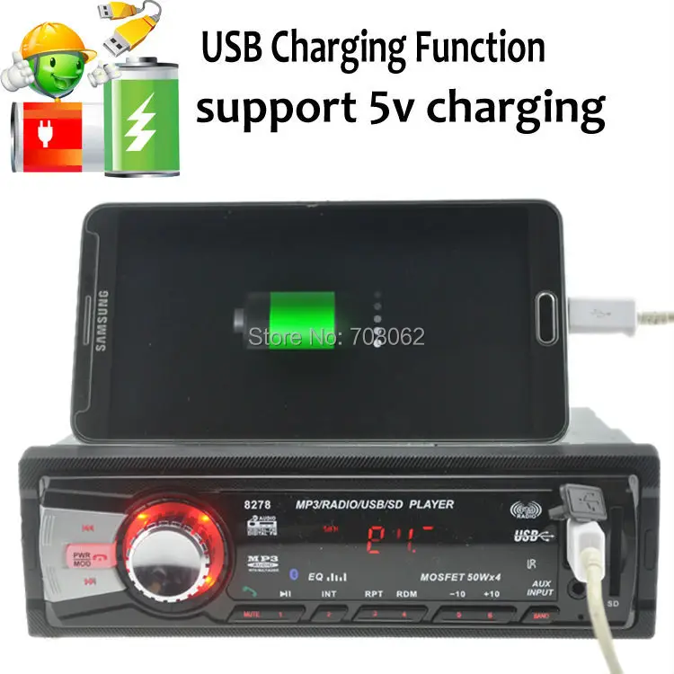 12V автомобиль радио bluetooth автомобиля Радио стерео проигрыватель Bluetooth телефона AUX-IN MP3 FM/USB/1 Din/Дистанционное Управление для iPhone/samsung