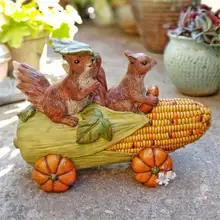 Идиллический милый кукурузный автомобиль белка дома сад вилла украшения для витрин ремесла творческие подарки