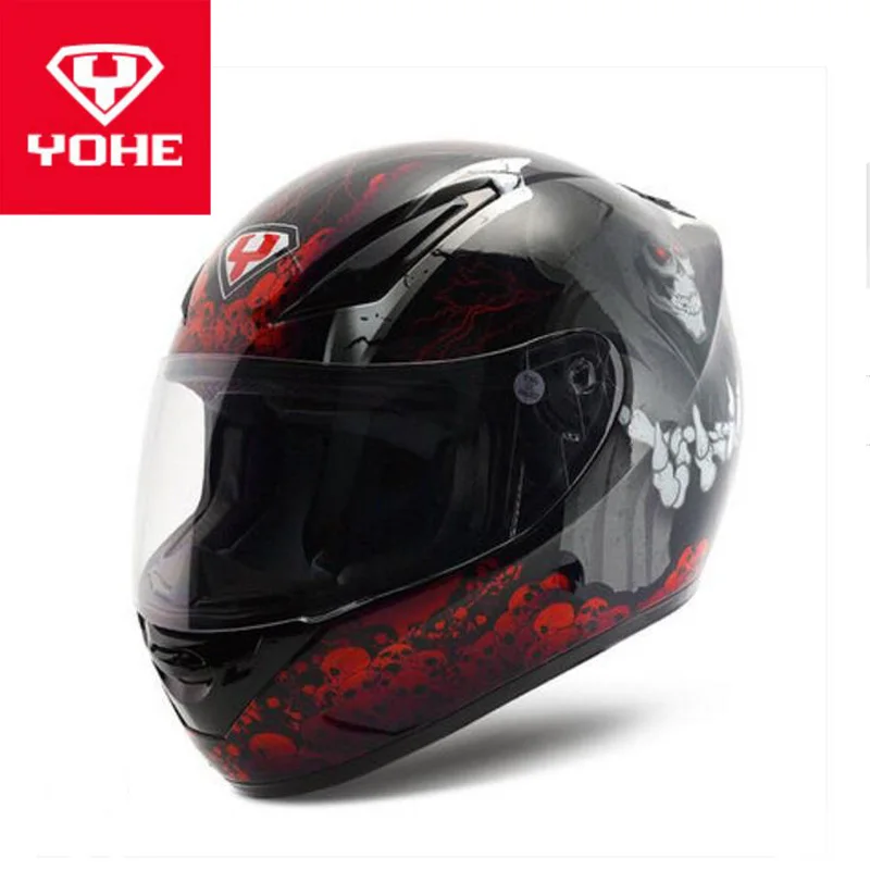 Европейский сертификат ECE YOHE анфас мотоциклетный шлем ABS локомотив полное покрытие мотоциклетные шлемы с PC линзами козырек