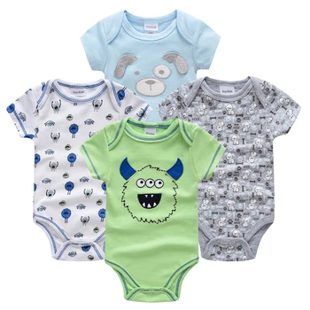 

Kavkas Baby Boy Sleepwear 4pcs/Set Short Sleeve New Born Baby Clothing Boy Pajamas Infantile Baby Boy Bossa Nova Infant Sleeper