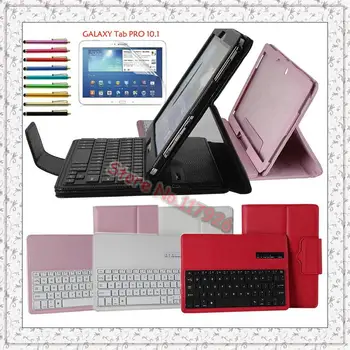 

Removable Bluetooth Keyboard Stand Leather Case Cover For Samsung Galaxy Tab Pro 10.1 T520 T521,Note 10.1 P600 P601 + Pen+ Film
