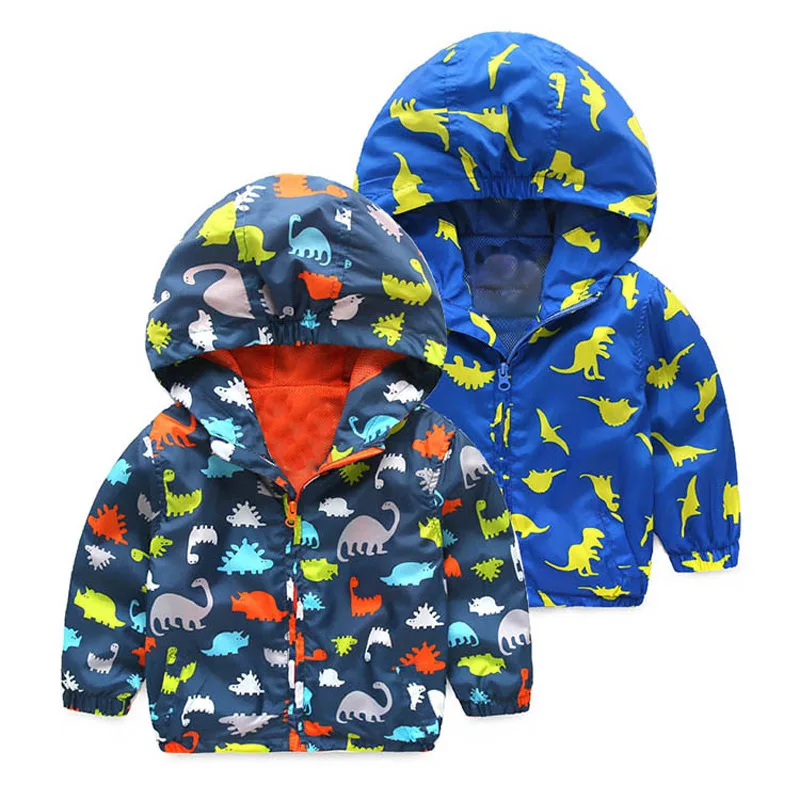 

AD Dinosaur Boys Girls Zipper Jackets for Autumn Spring Hooded Kids Coat Children's Clothing Clothes