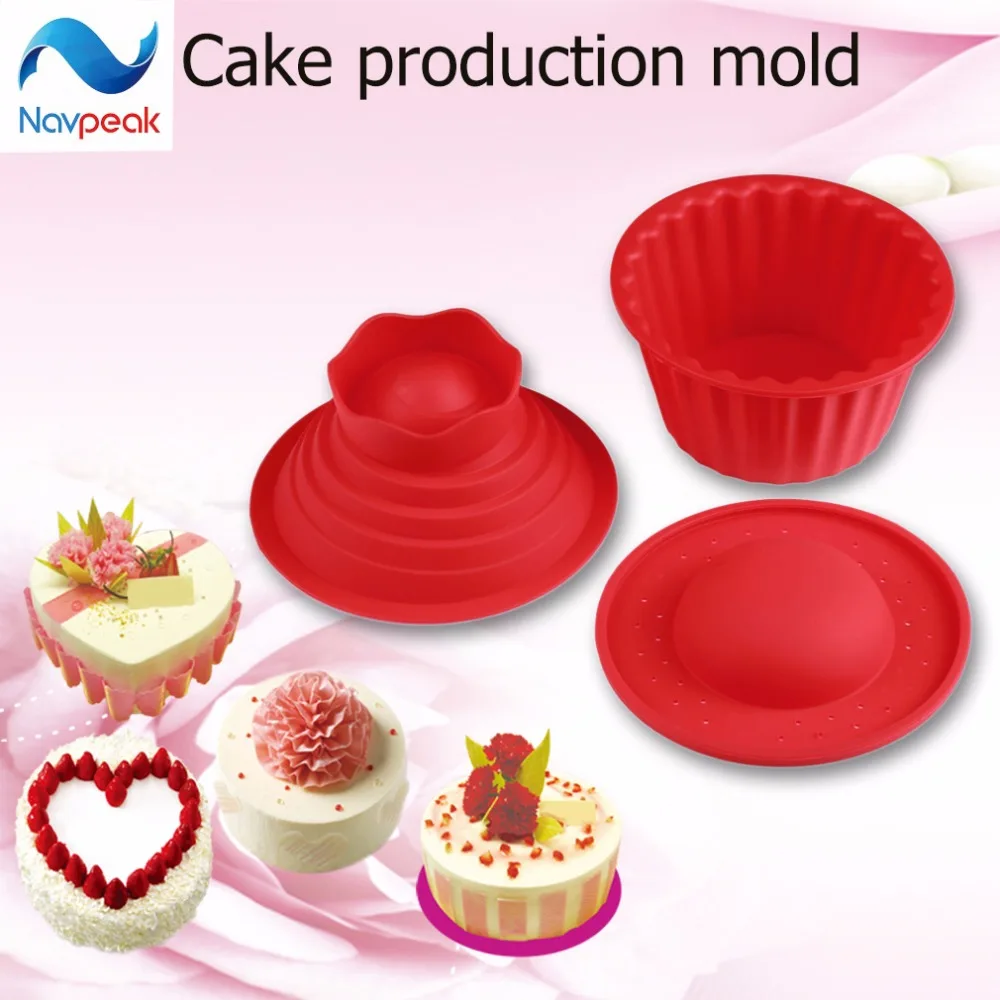 3pcs/set Red Giant Big Silicone Cupcake Cake Mould Top Cupcake Bake Baking Moldin Cake Molds