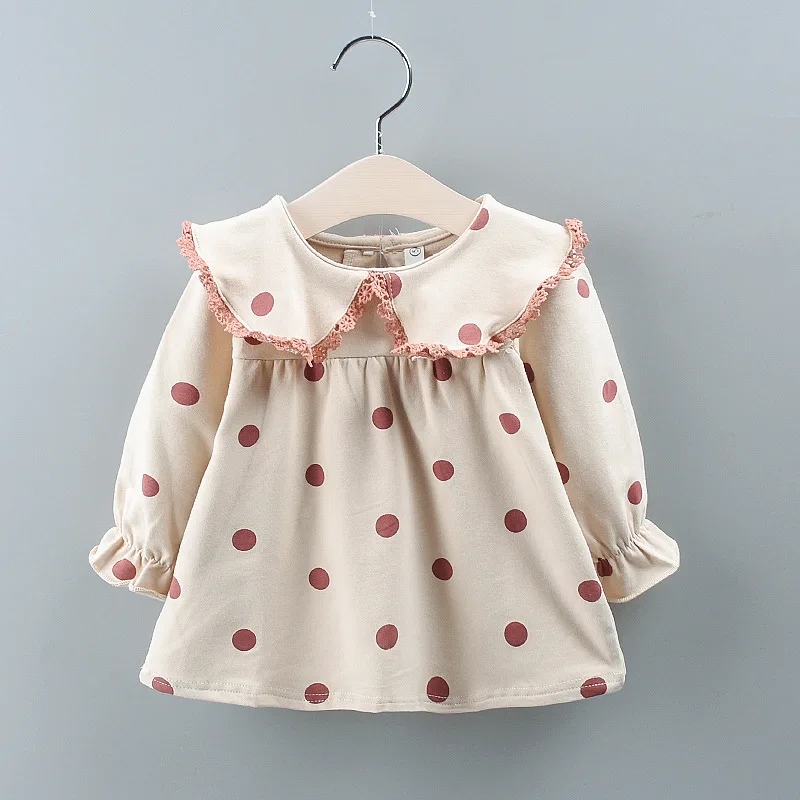 

(4 pieces/lot) Children's Clothing Girls T-shirt Dot Pattern Baby Girl Tees Kids Fall Clothes 071705