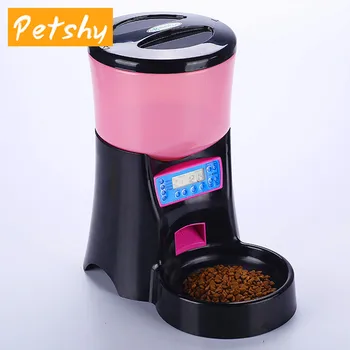 

Petshy Automatic Pet Dog Food Feeder Cats Electric Feeding Dispensers With Voice Message Recording And LCD For Dogs Pet Products
