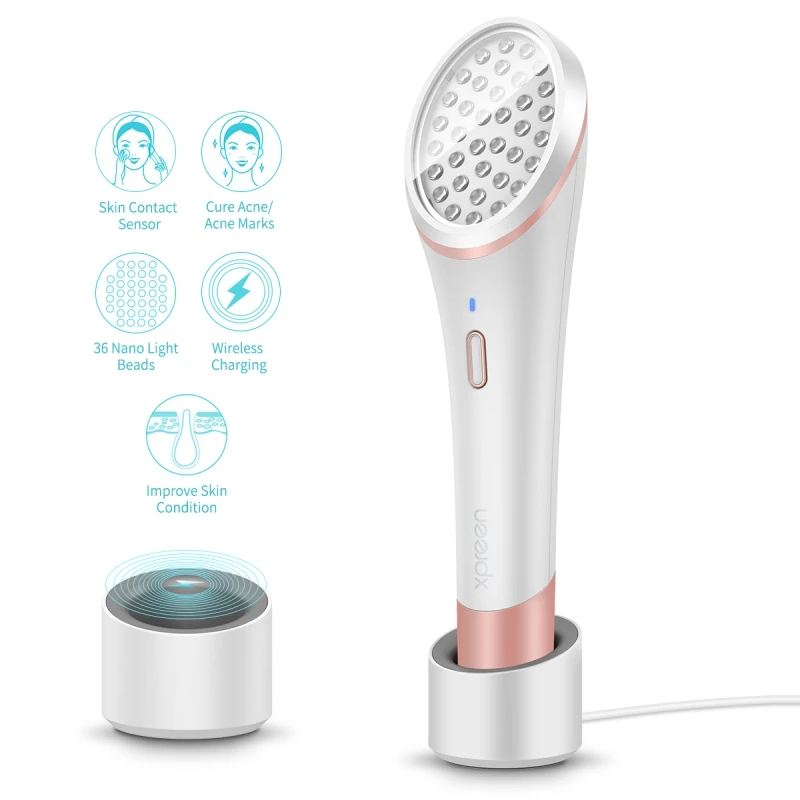 

Acne Light Therapy Wireless Rechargeable Light Acne Treatment Device Acne Clearing Eraser with Blue Light and Red Light
