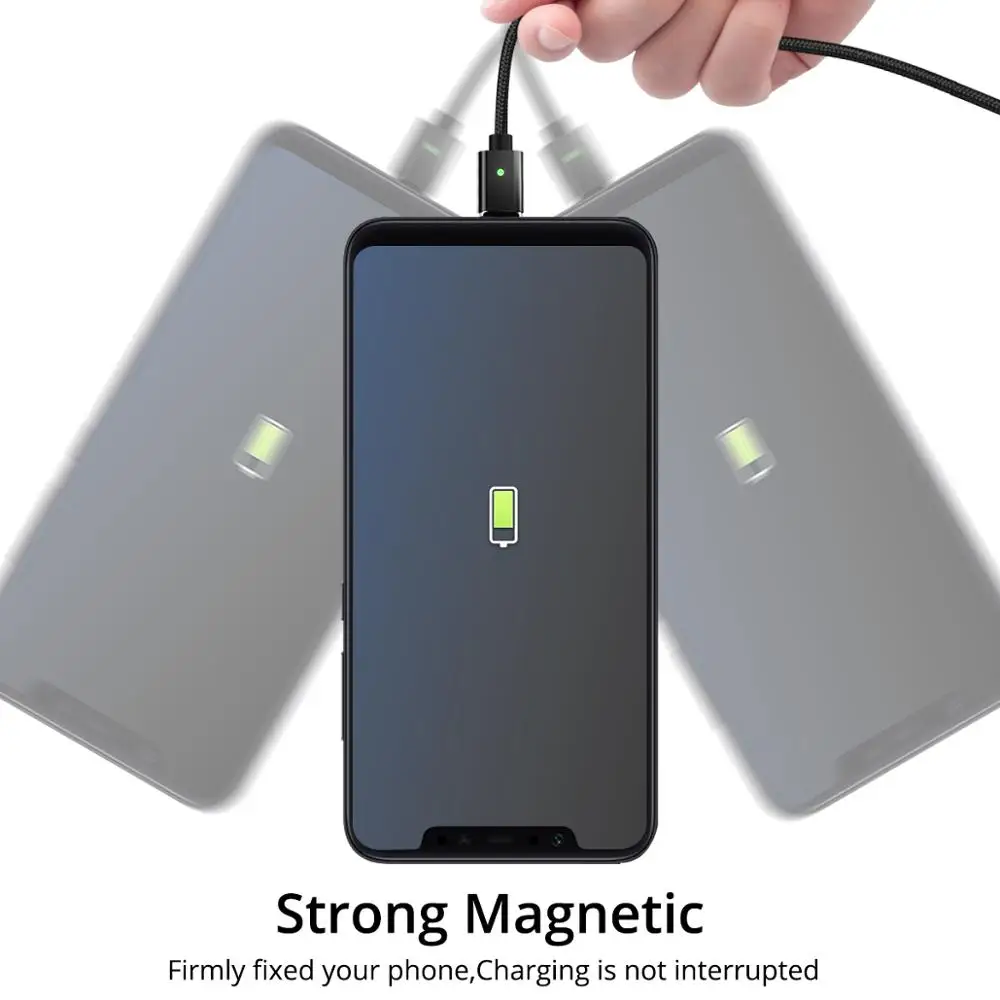 Ankndo Micro USB кабель Магнитный кабель Быстрая зарядка нейлоновый провод магнит Быстрая зарядка для смарт мобильный телефон, планшет на OC android устройство