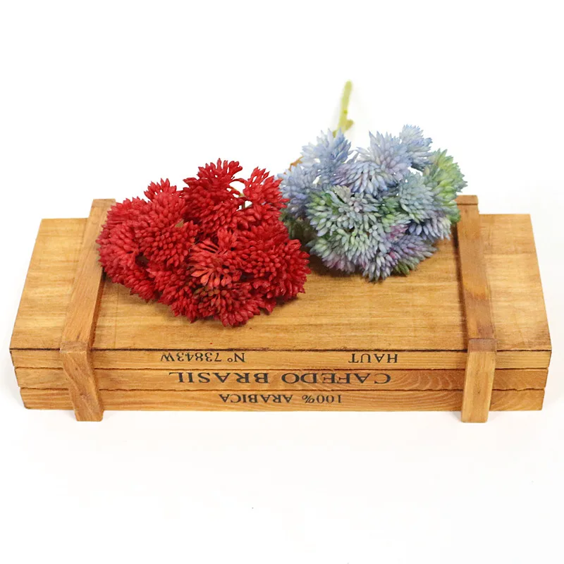 Flone Soft Rubber Artificial Rice Tsai Ball Fruit Hydrangea Simulation Fake Flower Real Touch Succulent Plant Party Family Decor (6)