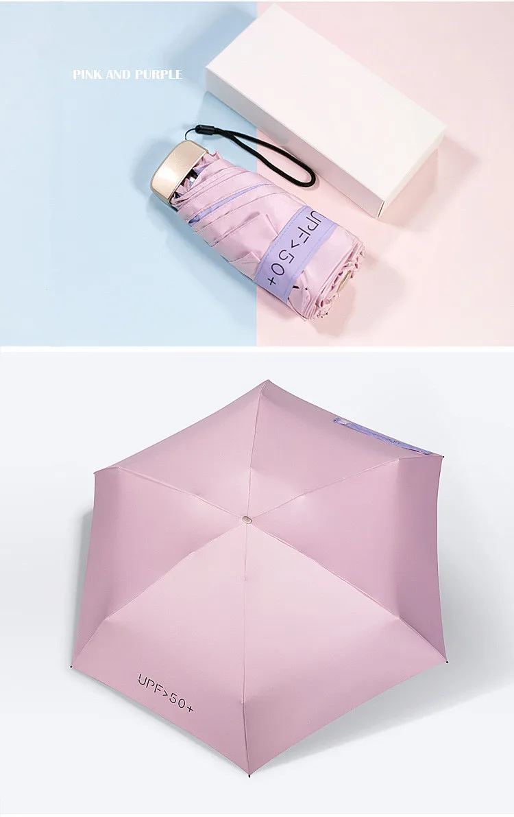 5 складных мини-зонтов от солнца, карамельный цвет, карманный зонтик для женщин, уличная Экипировка для женщин, зонты от дождя, солнечный зонтик, paraguas