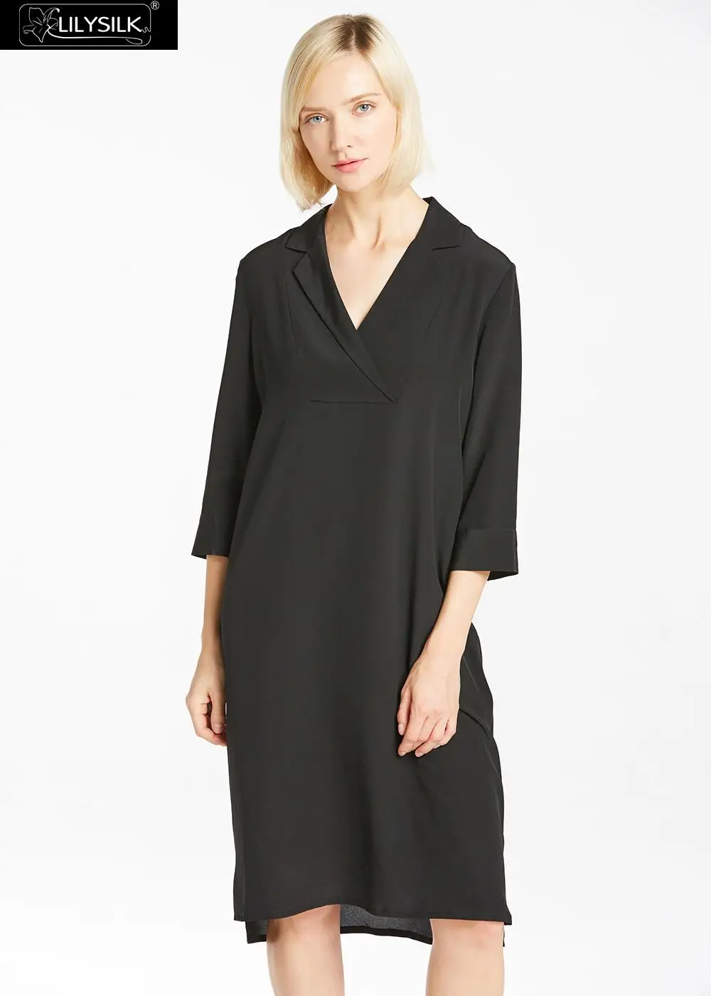 LilySilk платье с коротким рукавом Туника шелковая Распродажа