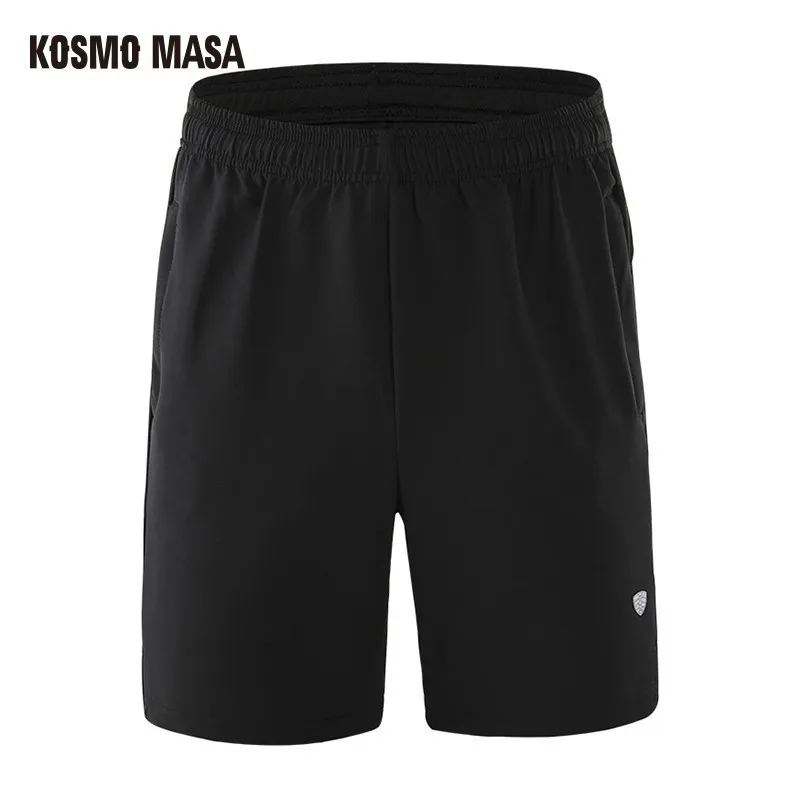 KOSMO MASA Бодибилдинг компрессия повседневные мужские дышащие шорты быстросохнущие летние карманные фитнес черные шорты для мужчин MCS017