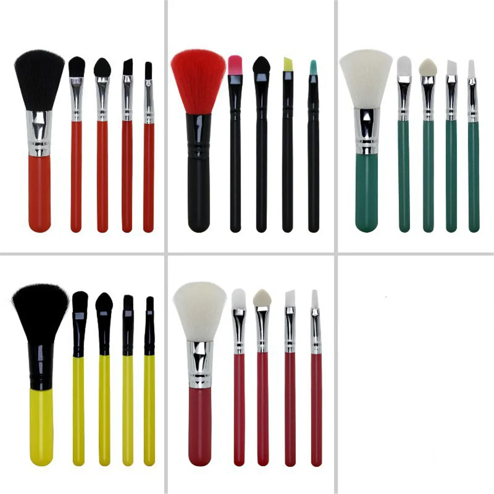 

5pcs Makeup Brushes Set Synthetic Hair Cosmetic Eye shadow Powder Foundation Blending Blush Lip Brush Cosmetic Tools Kit