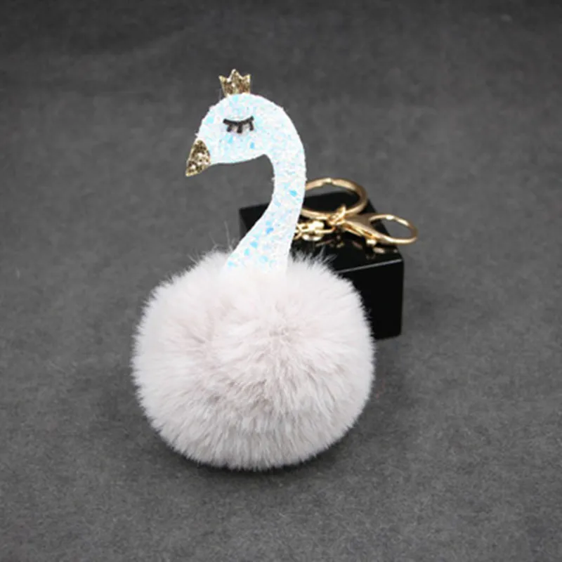 

Cute Multiple styles swan keychain pendant plush toys keychain ladies car bag keychain Christmas birthday gift