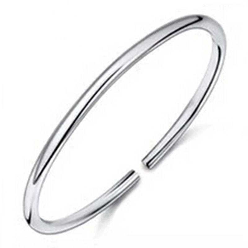 Гладкий турецкий Серебряный Браслет Женская Ручная цепочка Женская модная Бижутерия Pulceras Bileklik Erkek SB018