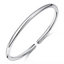 Гладкий турецкий Серебряный Браслет Женская Ручная цепочка Женская модная Бижутерия Pulceras Bileklik Erkek SB018