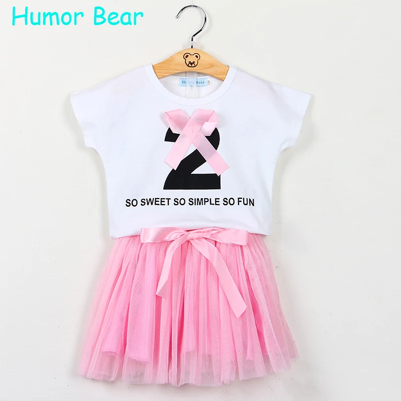 Humor Bear/2016 комплект одежды для девочек из футболки и + юбка детский комплект одежды из 2 предметов Комплекты одежды для девочек десткая Одежда
