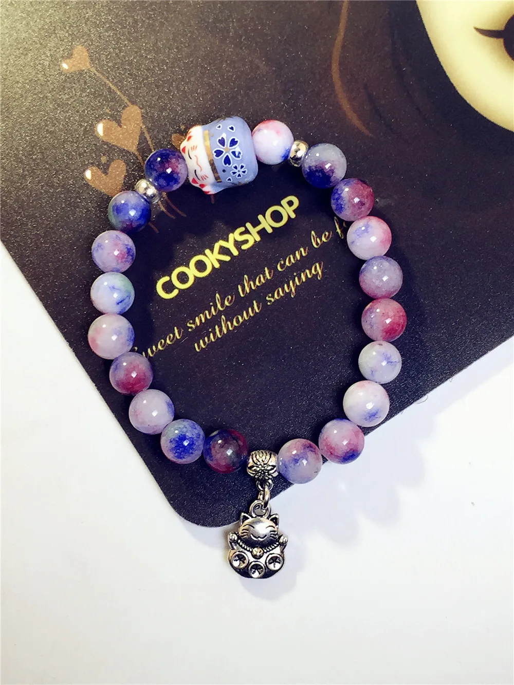 Cute Cat Wrap Bracelet Crystal Lucky Cat Charms Beads Bracelets For Women Fine Jewelry Gifts