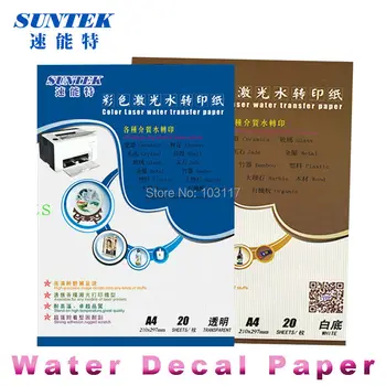 

(Clear + White) Water Transfer Paper A4 Printing Water Slide Decals Paper Printed by Laser Printer