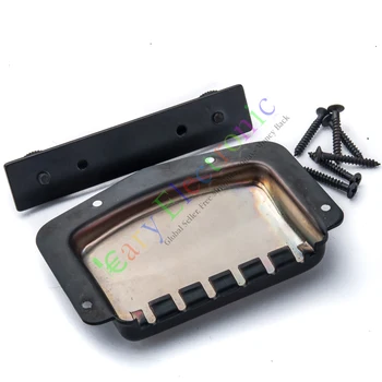 

Wholesale and retail 10pc Black Electronic Guitar Bridge Cover Protector Gold Plated for Jazz Bass free shipping