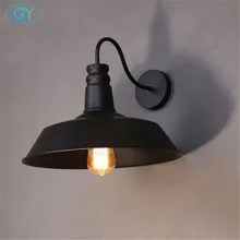 100-240 в классические винтажные промышленные металлические настенные светильники d26см, черно-белый светильник для кухни, ресторана, современные настенные бра arandela