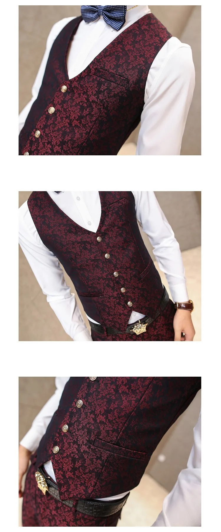 men wine red vests 3