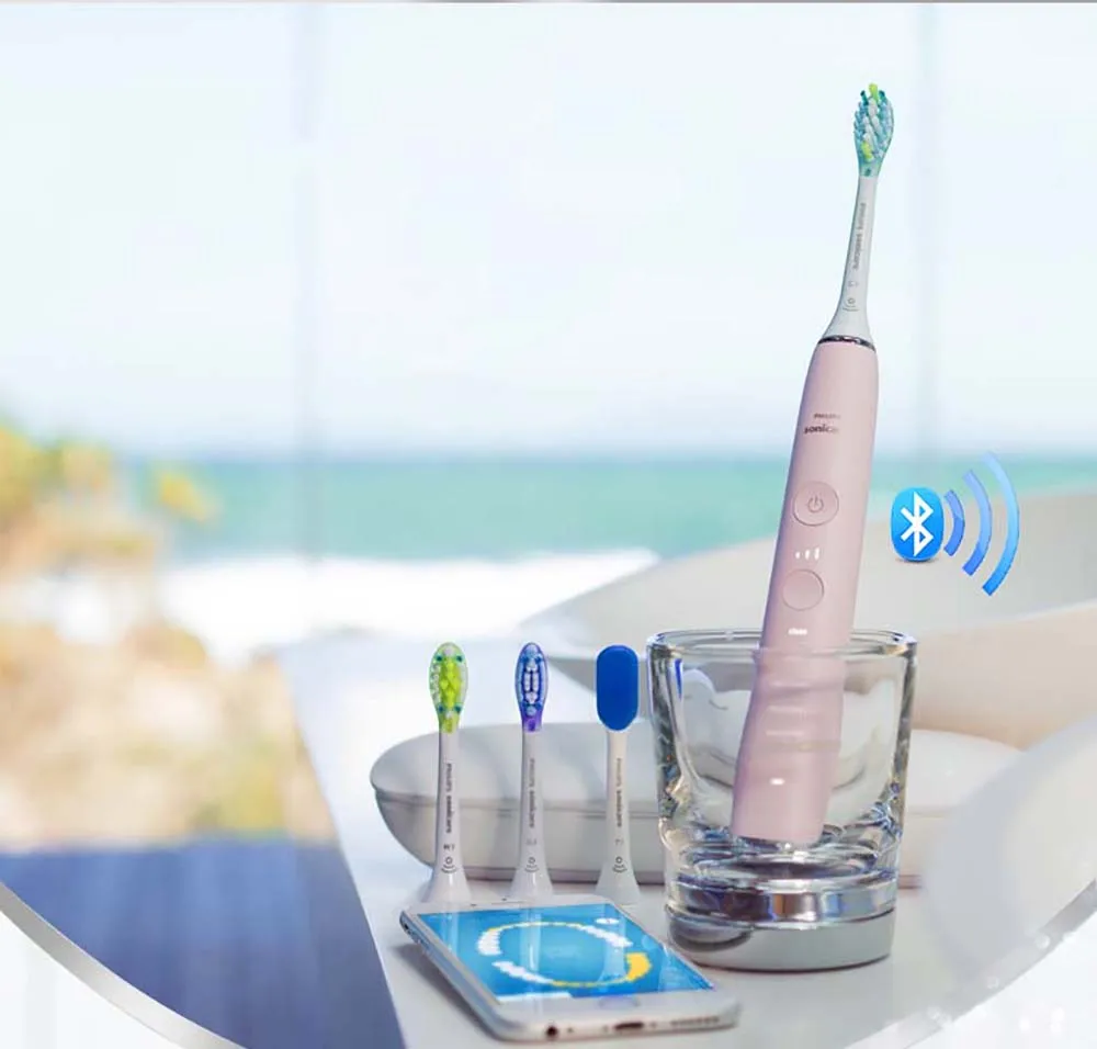 Умная звуковая зубная щетка Philips Sonicare DiamondClean HX9924 с поддержкой приложения с Умной головкой щетки, 5 режимов