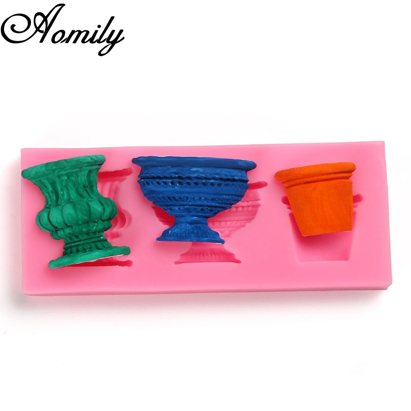 

Aomily Garden Flower Pot Vase Planter Silicone Mold Nonstick Cake Fondant Decorating Mould Bakeware Baking Tools Gumpaste Molds