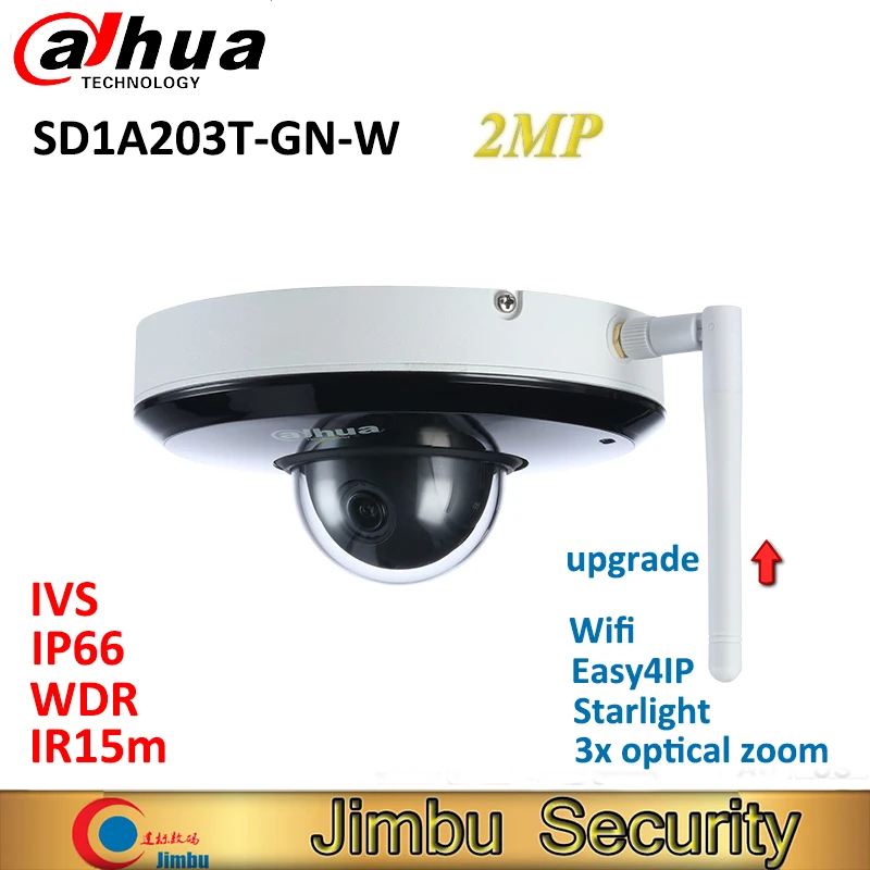

Dahua PTZ IP 2MP wifi Camera SD1A203T-GN-W Starlight Support Tripwire IVS face detection IR 15m IP66 WDR CCTV security camera