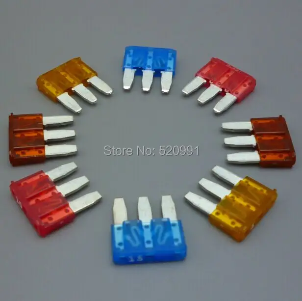 shhworldsea 2pcs 3pin auto blade fuse 5a 7.5a 10a 15a 3pin leg for ford car fuses kit
