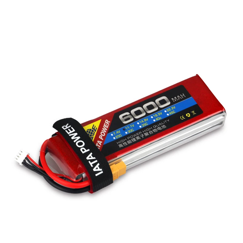 

High quality IATA 11.1V 6000mAh 35C 3s LiPo Battery For RC Helicopter rechargeable battery RC Parts Accessories