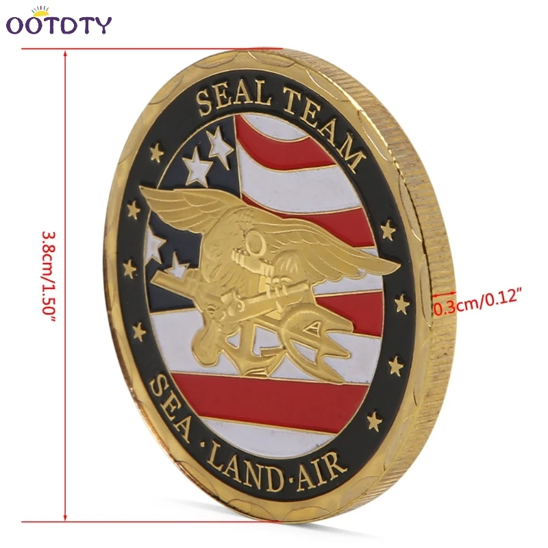 Морская Land Air Seal Team позолоченная памятная монета Token Art Gift-25