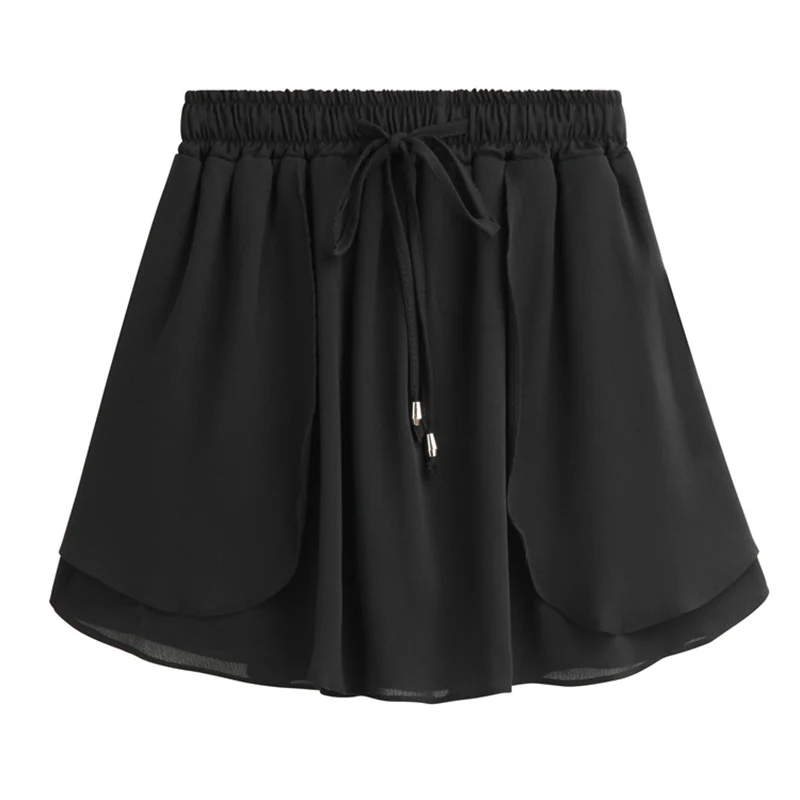 Summer 2018 Women Shorts Skirts Plus Size S - 5XL Women's Mini Chiffon Shorts High Elastic Waist Slim A Line Short feminino