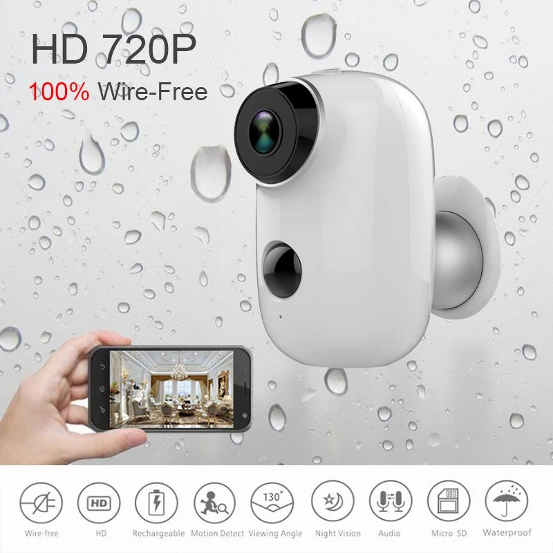 HD 720P wireless waterproof IP camera battery outdoor ...