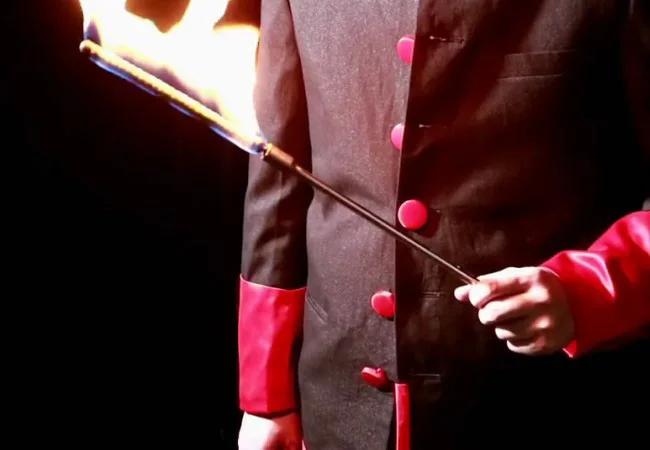 

Electronic Fire to Cane Magic Tricks Funny Stage Street Wand Magie Illusions Gimmick Props Can Used For Torch to Cane Magia