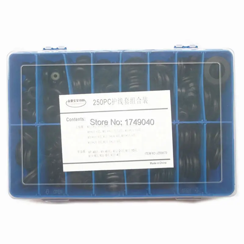 250pcs Rubber Grommet Hole Plug Set Electrical Wire wiring Gasket Assortment