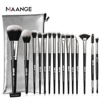 

MAANGE 15 Pcs Professional Makeup Brushes Set Blush Powder Shading Contour Cosmetic Make Up Brush For Beauty Eye Blending Brush