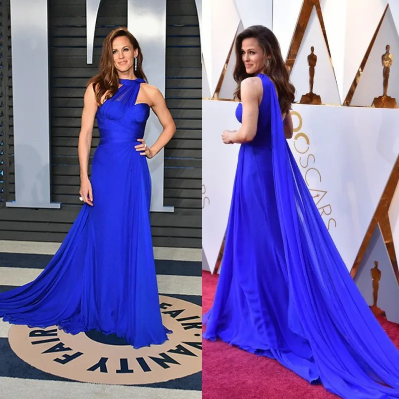 

Jennifer Gardner Red Carpet Celebrity Drsses 2019 Oscar Chiffon Backless Sereia Mermaid Formal Evening Gown for Women