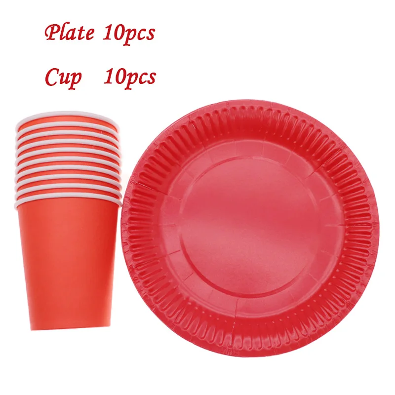 10 шт./Партия красная розовая тарелка чашка соломенная одноразовая коробка для посуды сплошной цвет день рождения предметы домашнего обихода Детская Игрушка В ванную
